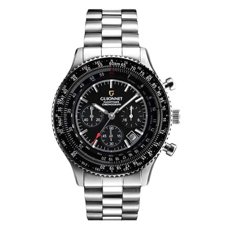 GUIONNET(ピエールギオネ) フライトタイマー パイロット クロノグラフ クォーツ 腕時計