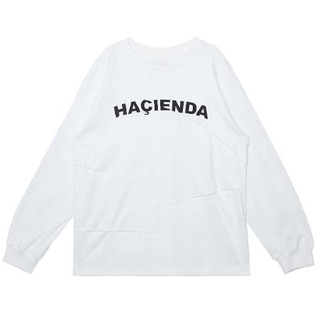 HACIENDA(ハシエンダ) リンクルエフェクトロゴプリントロングスリーブTシャツ
