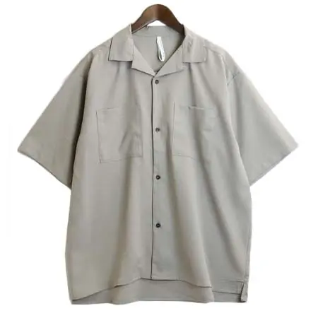 HALHAM(ハルハム) リネンライク オープンカラー シャツ/半袖シャツ