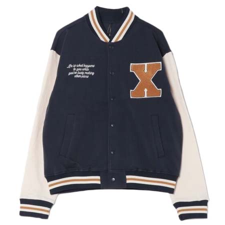 HALHAM(ハルハム) felt patch sweat stadium jacket/フェルトパッチ スウェット スタジアムジャケット