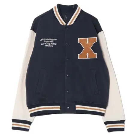 HALHAM(ハルハム) felt patch sweat stadium jacket/フェルトパッチ スウェット スタジアムジャケット