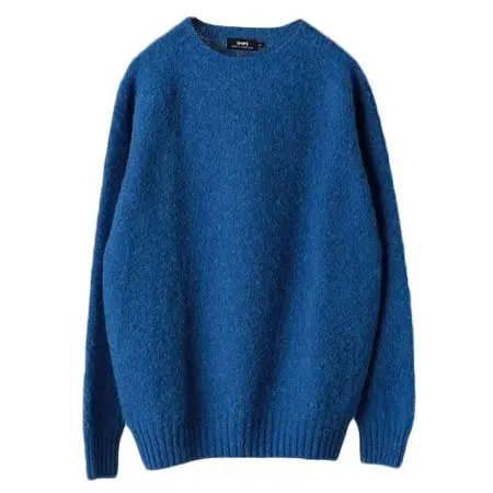 HARLEY OF SCOTLAND(ハーレーオブスコットランド) SHIPS別注 ウォッシャブル シャギー クルーネックニット