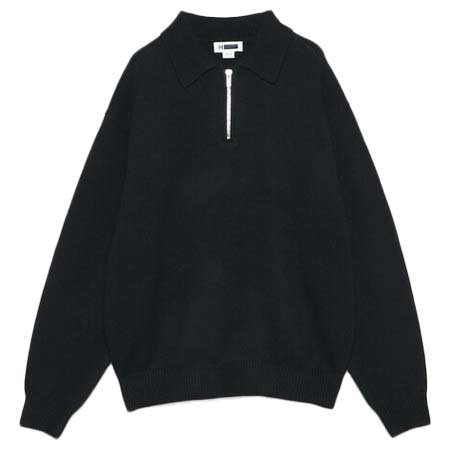 hbeautyandyouth(エイチ ビューティ&ユース) 5G クラシックウール ハーフジップ ポロカラーニット