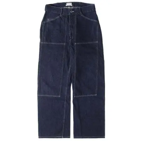 Heller’s cafe(ヘラーズカフェ) シンチバック付き ダブルニー デニムパンツ