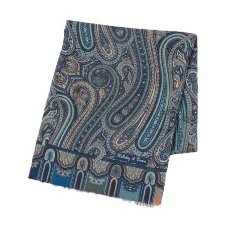 Holliday&Brown(ホリデイアンドブラウン) ウールシルク ペイズリーストール