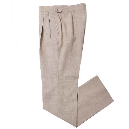 IGARASHI TROUSERS(イガラシトラウザーズ) ウールフレスコソリッド2プリーツサイドアジャスターテーパードパンツ M6500-21519