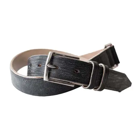 INTERIM(インテリム) 30mm OAK BARK LEATHER DOUBLE SQUARE BELT – BLACK