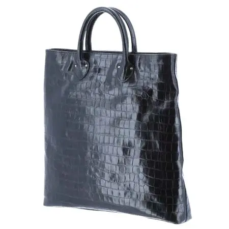 IO PELLE(イオペレ) MADE IN ITALY レザー型押しトートバッグ