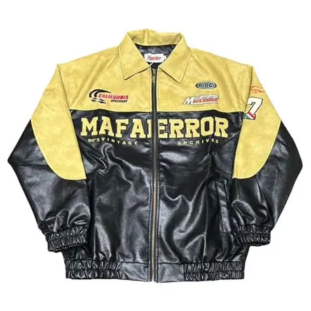 JOLLY CLAN(ジョリークラン) 襟付き切替レザージャケット / Black1021