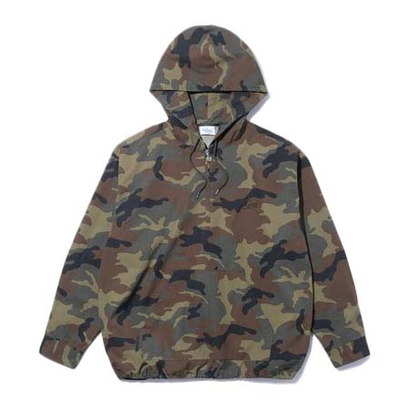 Keboz(ケボズ) COTTON RIPSTOP HALF ZIP HOODED SHIRT