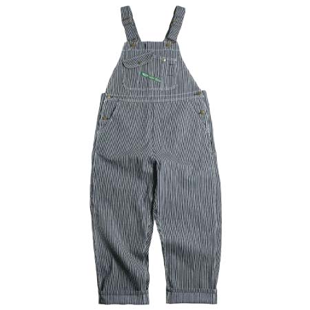 KEY(キー) ヒッコリーストライプ ビブ オーバーオール