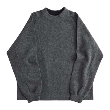 KICS DOCUMENT.(キクスドキュメント) 1/4GG WOOL MOCK NECK P/O / クオーターゲージウールモックネックP/O (GRAY)