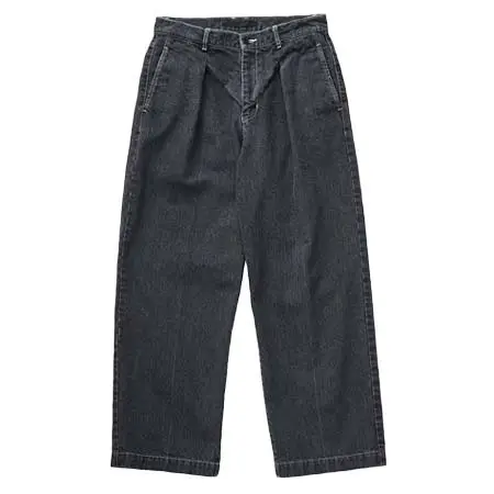 KICS DOCUMENT.(キクスドキュメント) ORGANIC COTTON DENIM TUCK PANTS / オーガニックコットンタックデニム（GRAY）