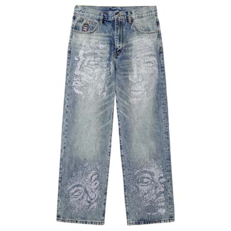 KIDSUPER STUDIOS(キッドスーパーストゥディオス) Rhinestone Face Jeans [Blue]