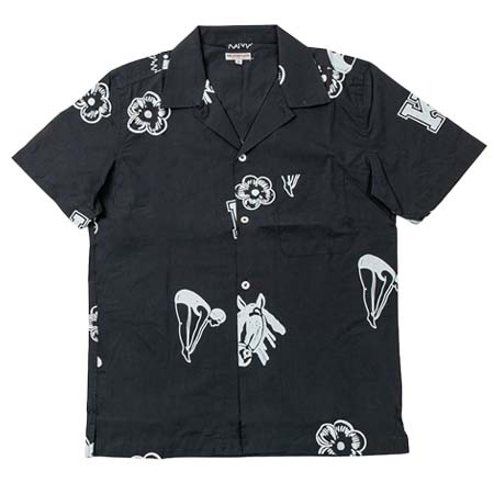KNICKERBOCKER(ニッカーボッカー) Camp Shirt キャンプ 半袖 シャツ メンズ シャツ プリント 夏