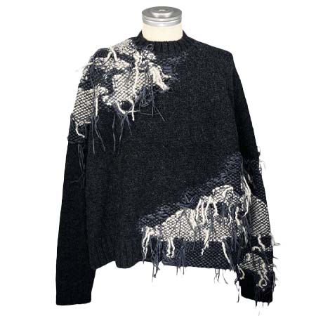 licht bestreben(リヒトベシュトレーベン) LB23AW-KN01-TRA-DA | Thread knitting intarsia sweater | IRON