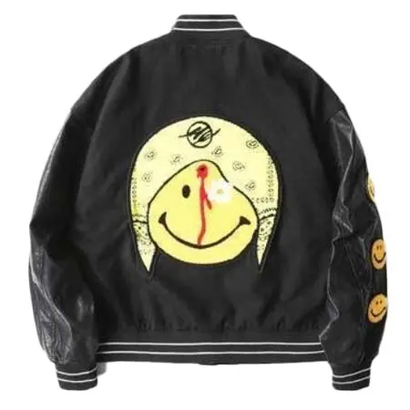 MAISON EMERALD(メゾンエメラルド) A’GEM/9 × .kom『MAISON EMERALD/メゾン エメラルド』SMILY Varsity Jacket/スマイルデザイン スタジャン