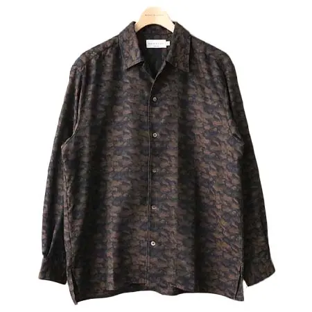 MANUAL ALPHABET(マニュアルアルファベット) CAMO JQ OPEN COLLAR SHT