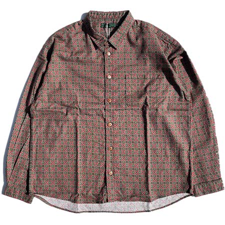 Nasngwam(ナスングワム) デッドストック生地 シャツ / REGISTAN SHIRTS – RED / S0511103 / メンズ 日本製