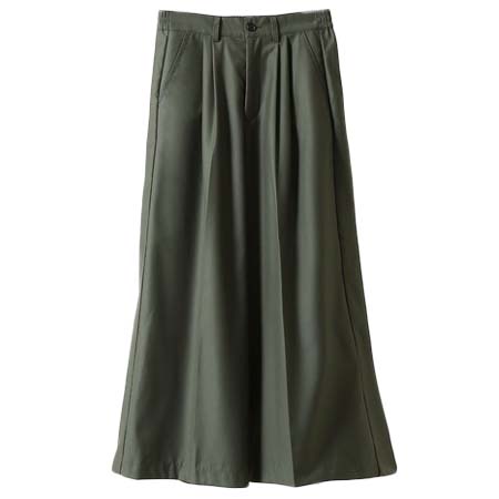 nilway(ニルウェイ) 420g/mTR配色ステッチワイドルーズ袴パンツ/センタープレス 袴シルエット ドレープワイドパンツ