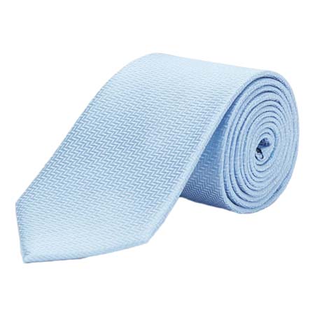 OLIVER BROWN(オリバーブラウン) Woven Silk Tie, Herringbone – Sky Blue
