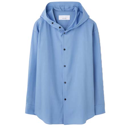 OVERCOAT(オーバーコート) classic hooded wool shirt in sky blue