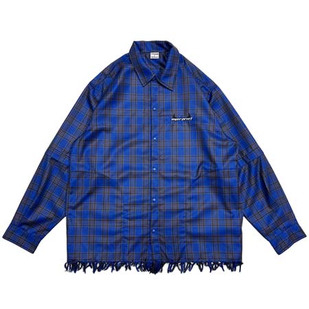over print(オーバープリント) Satan ARM ZIP SHIRTS(blue)