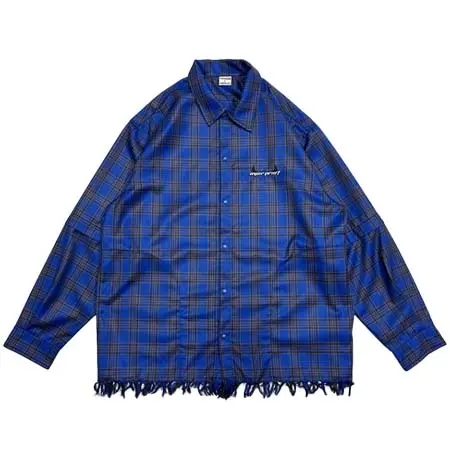 over print(オーバープリント) Satan ARM ZIP SHIRTS(blue)