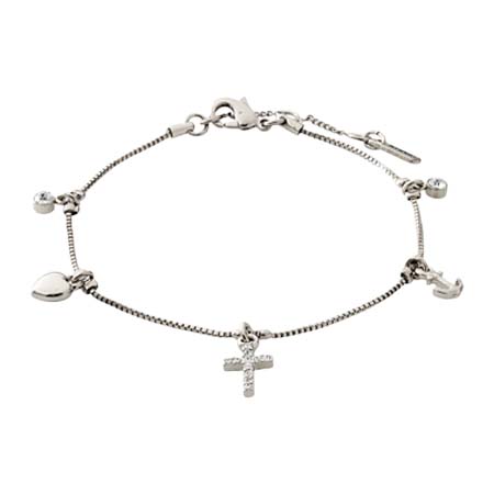 PILGRIM(ピルグリム) ANET crystal bracelet silver-plated