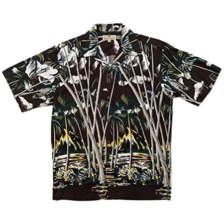 PINEAPPLE JUICE(パイナップルジュース) Mens Hawaiian Palm Shirt