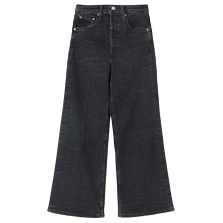 Re|Done(リダン) ハイライズ ワイドレッグ クロップデニムパンツ