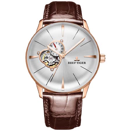 REEF TIGER(リーフタイガー) Luxury Rose Gold Reef Tiger Classic Glory Men’s Automatic Dress Watches