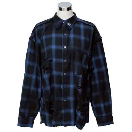 REFLEM(レフレム) バックプリント加工チェックシャツ