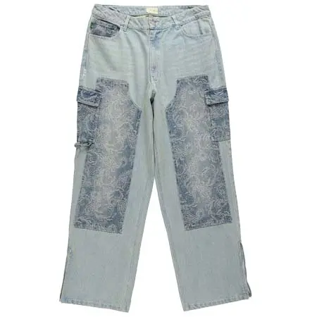 re:room(リルーム) PAISLEY VINTAGE WIDE CARGO DENIM［REP285］