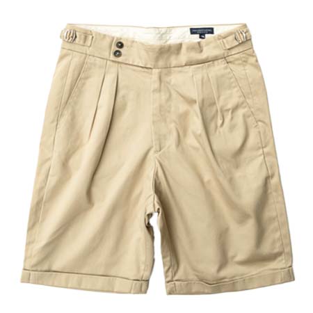 RICCARDO METHA(リカルドメッサ) NEW 2TUCK BELTLESS SHORTS COLD MARCED / KHAKI