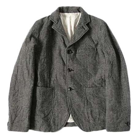 RINEN(リネン) 1/8ツイードヘリンボーン テーラードジャケット〔メンズ〕