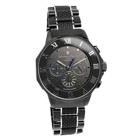 Salvatore Marra(サルバトーレマーラ) 10角形電波ソーラークロノグラフ SM16110-IPBKBL