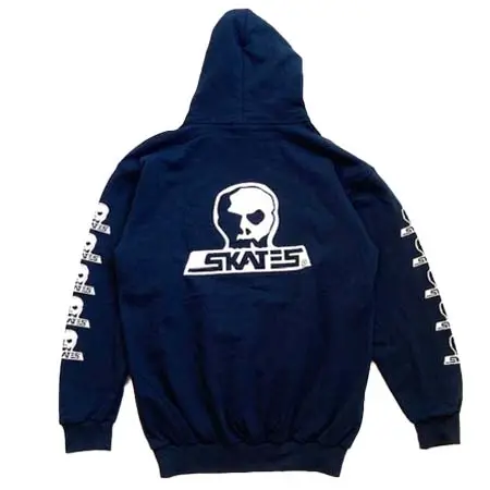 SKULL SKATES(スカルスケーツ) Skull Skates Logo Moonset Pullover Hoodie – Navy Blue / White