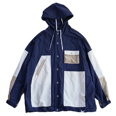 sneeuw(スニュウ) パネルマウンテンパーカー_navy