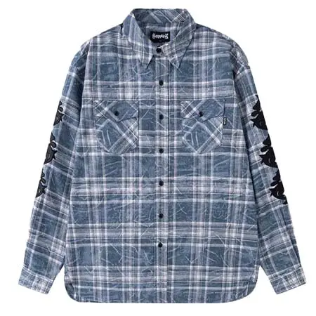 SUPPLIER(サプライヤー) Cross Leather Patch Vintage Check Shirt