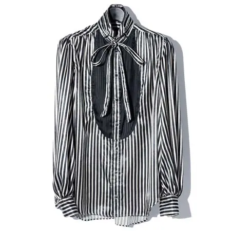 SWITCHBLADE(スイッチブレード) BISHOP SLEEVE STRIPED PIRATE SHIRT ブラック