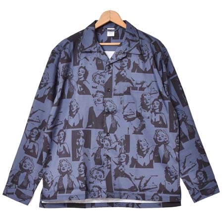 TEMPTATION(テンプテーション) マリリンモンロー 総柄 オープンカラー 長袖シャツ