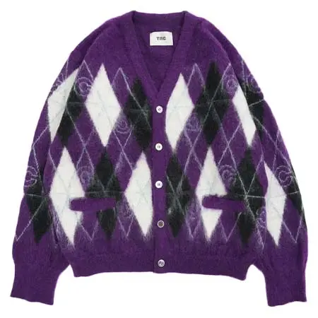 THE Mongolian Choppsss(ザモンゴリアンチョップス) TMC Mohair Cardigan -Purple-