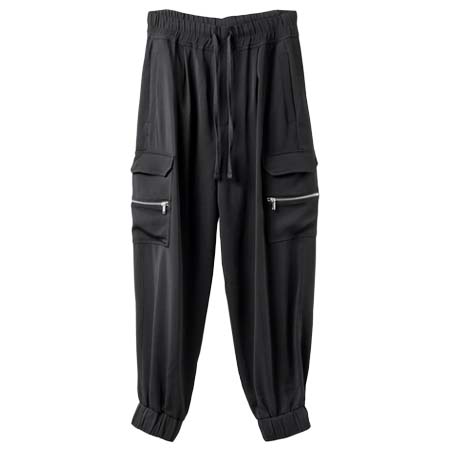 thom/krom(トムクロム) RELAXED FIT CARGO TROUSERS / ELASTIC VISCOSE (BLACK)