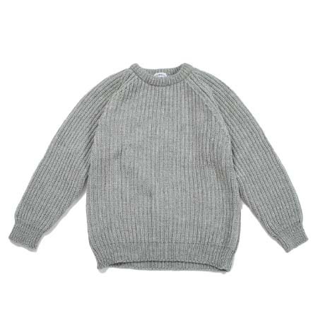 TRADHOUND(トラッドハウンド) クルーネックニット ブリティッシュウール ラグラン グレー
