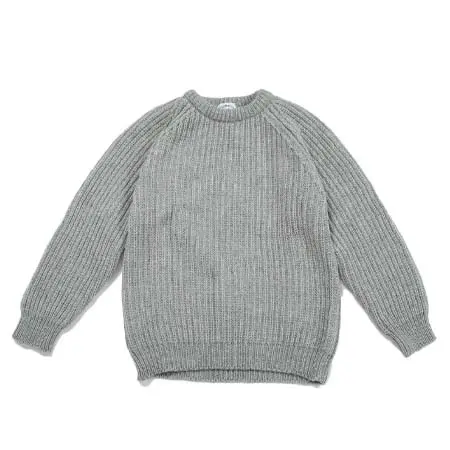TRADHOUND(トラッドハウンド) クルーネックニット ブリティッシュウール ラグラン グレー