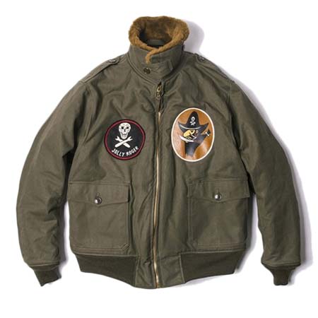 UNION SPECIAL OVERALLS(ユニオンスペシャルオーバーオールズ) B-10 Flight Jacket/”Black Pirates/”(Dark Olive)