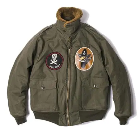 UNION SPECIAL OVERALLS(ユニオンスペシャルオーバーオールズ) B-10 Flight Jacket/”Black Pirates/”(Dark Olive)