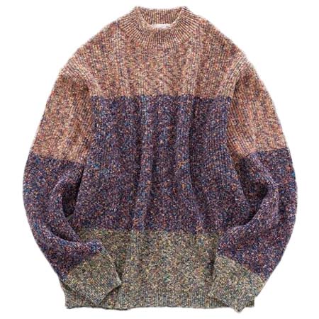 UNITUS(ユナイタス) Marble Block Knit(Purple Mix)