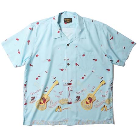 UNIVERD72(ユニバードセブンティーツー) 41237 POLYESTER ALOHA SHIRT (GUITER)
